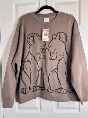 NWT Primark Disney The Lion King Simba & Nala Crewneck Sweatshirt XL.